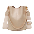 Crocodile Pattern Shoulder Bucket Bag with Wide Strap