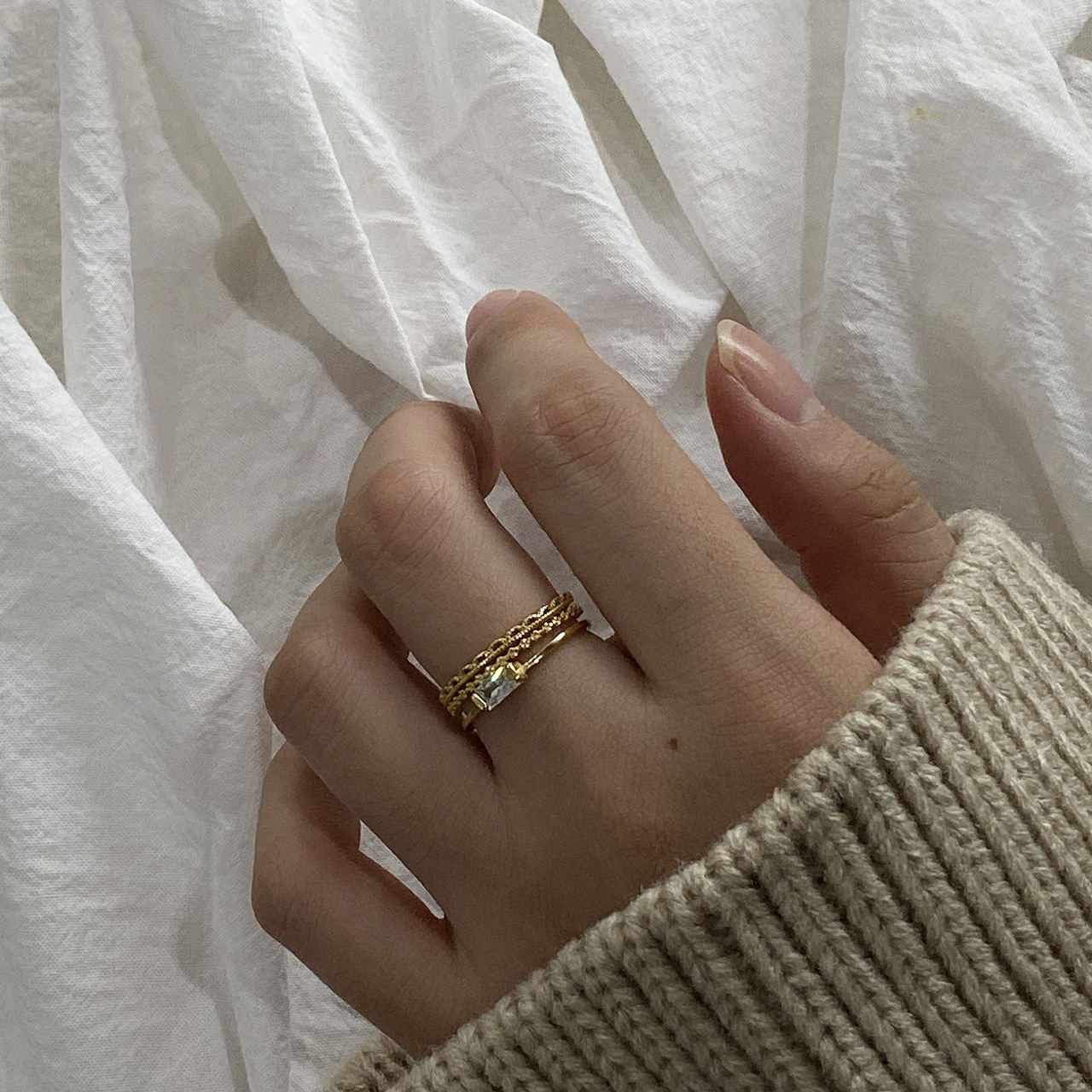 Trendy 925 Sterling Silver Minimalist Ring