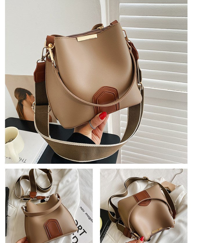 Trendy Color-Block Women's Bucket Bag for 2019