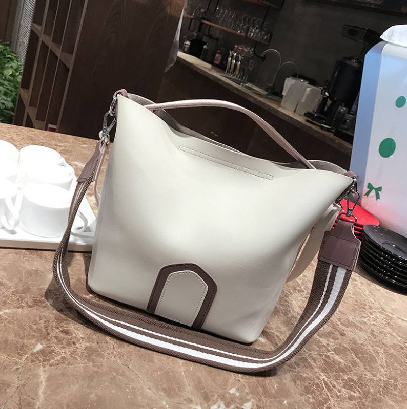 Trendy Color-Block Women's Bucket Bag for 2019