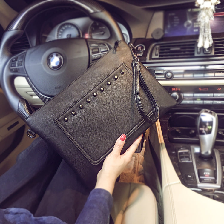 Studded Handbag, Skull Clutch, Crossbody Bag (One Set)