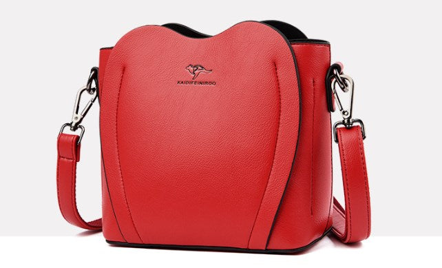 Fashionable Women's Heart-Shaped Shoulder Bucket Bag