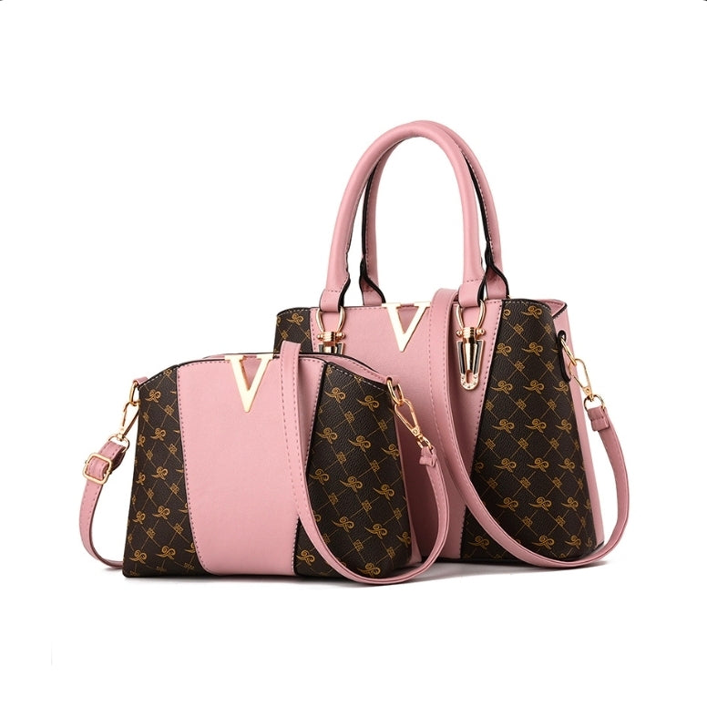 Fashionable Women's Shoulder Bag Set (Tote + Crossbody)