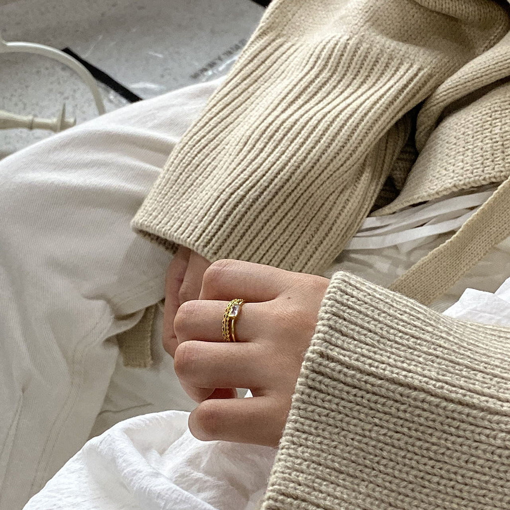 Trendy 925 Sterling Silver Minimalist Ring
