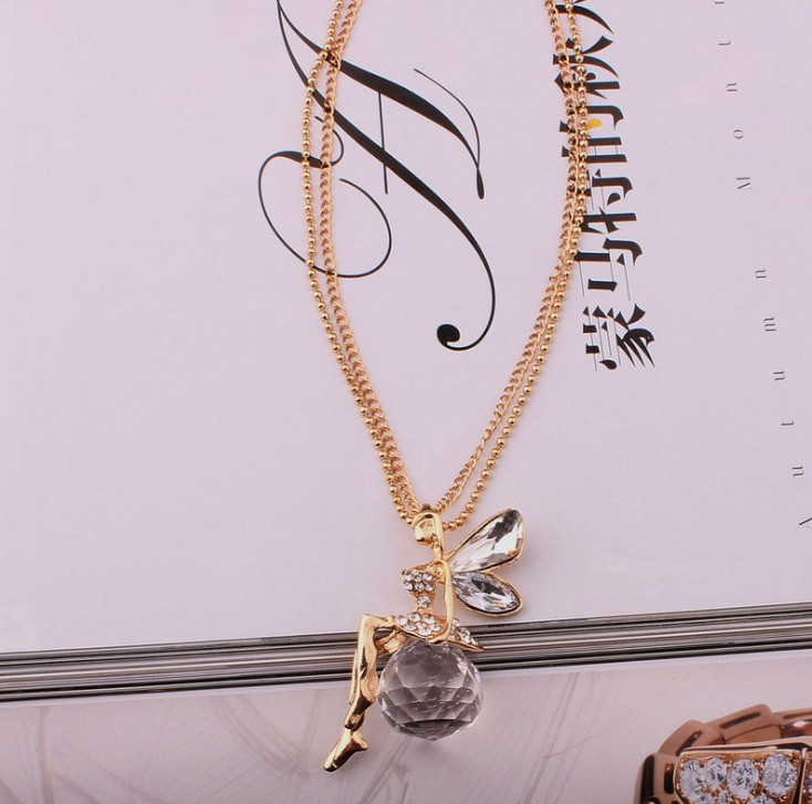 Angel Wings Necklace, Sweater Chain, Clavicle Chain