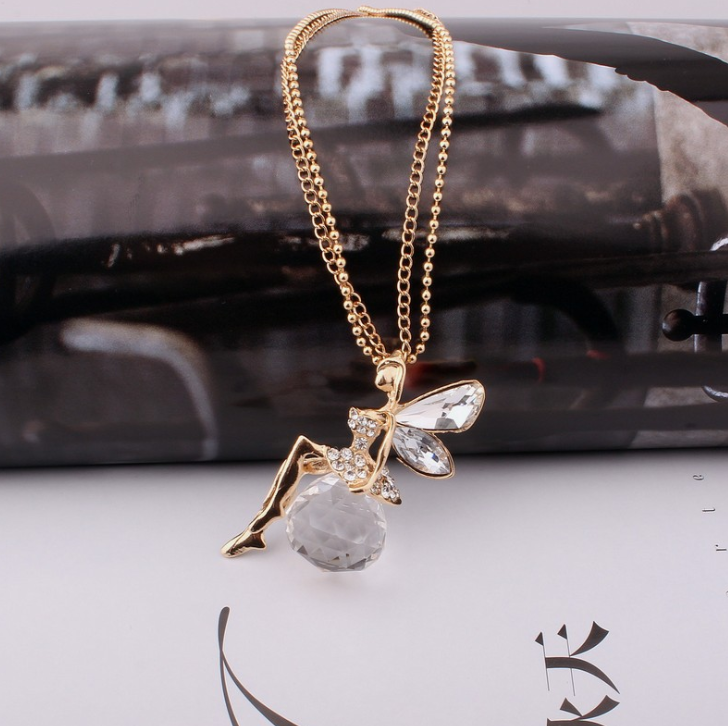 Angel Wings Necklace, Sweater Chain, Clavicle Chain