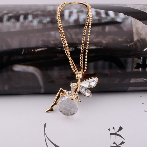 Angel Wings Necklace, Sweater Chain, Clavicle Chain