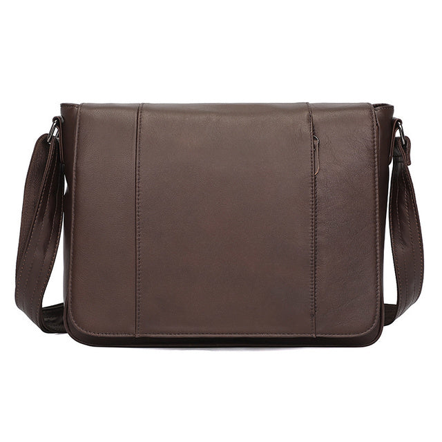 Genuine Leather Men's Oil Wax Messenger Shoulder Bag